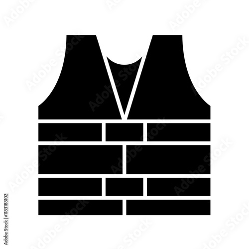 Life jacket icon in glyph style
