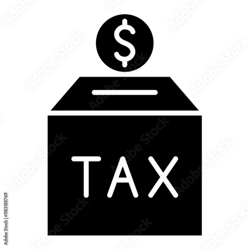Tax payment icon in glyph style