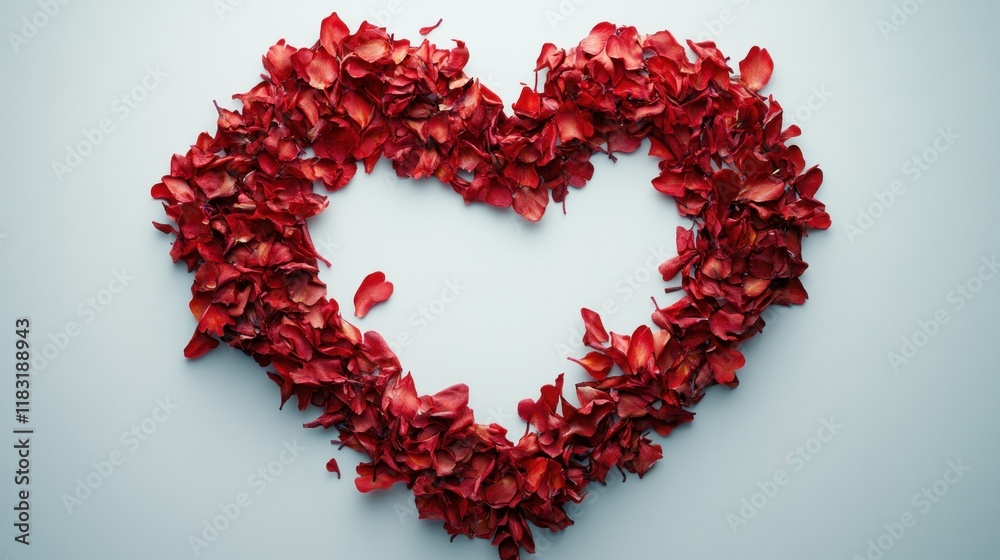 Realistic red petals in motion, creating a heart-shaped copy space against a clean background, designed for romantic Valentine's Day or wedding visuals in 4K Realistic red petals in motion, creating a heart-shaped copy space against a clean background, designed for romantic Valentine's Day or wedding visuals in 4K