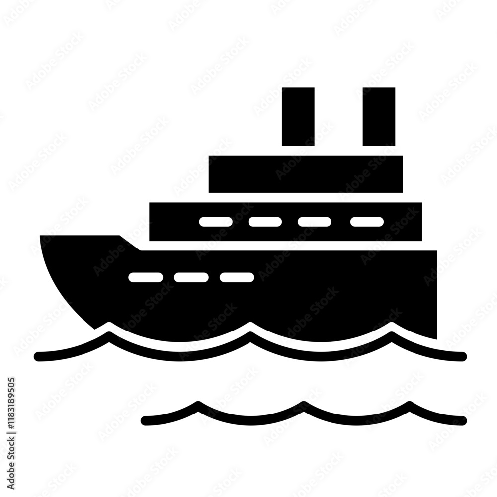 Cruise icon in glyph style