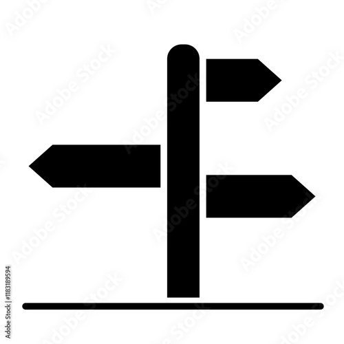 Direction Sign icon in glyph style