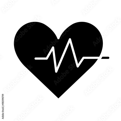 Pulse icon in glyph style