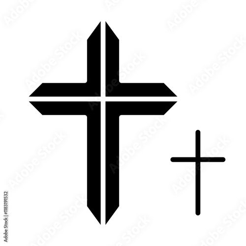 Cross icon in glyph style