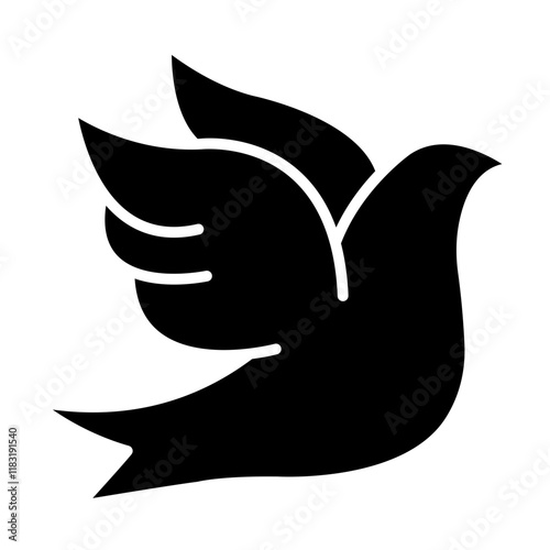 Dove icon in glyph style
