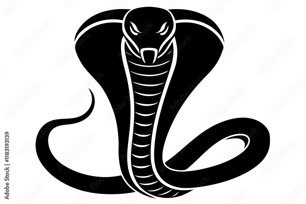 Fototapeta premium Cobra isolated vector silhouette illustration on white background