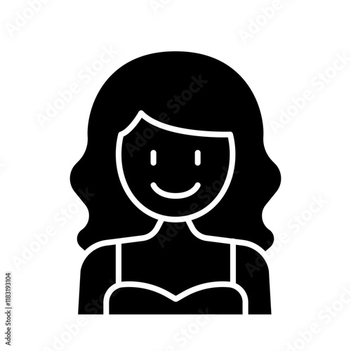 Woman icon in glyph style