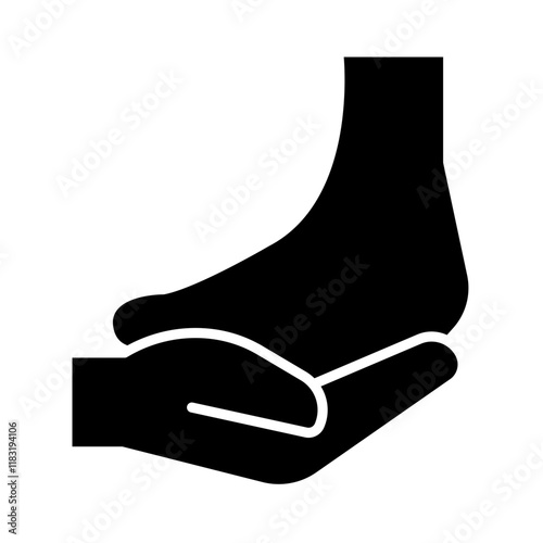 foot massage icon in glyph style