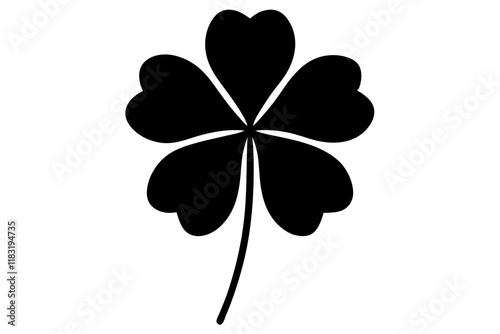 Four leaf clover icon. Black icon isolated on white background. Clover silhouette. Simple icon.