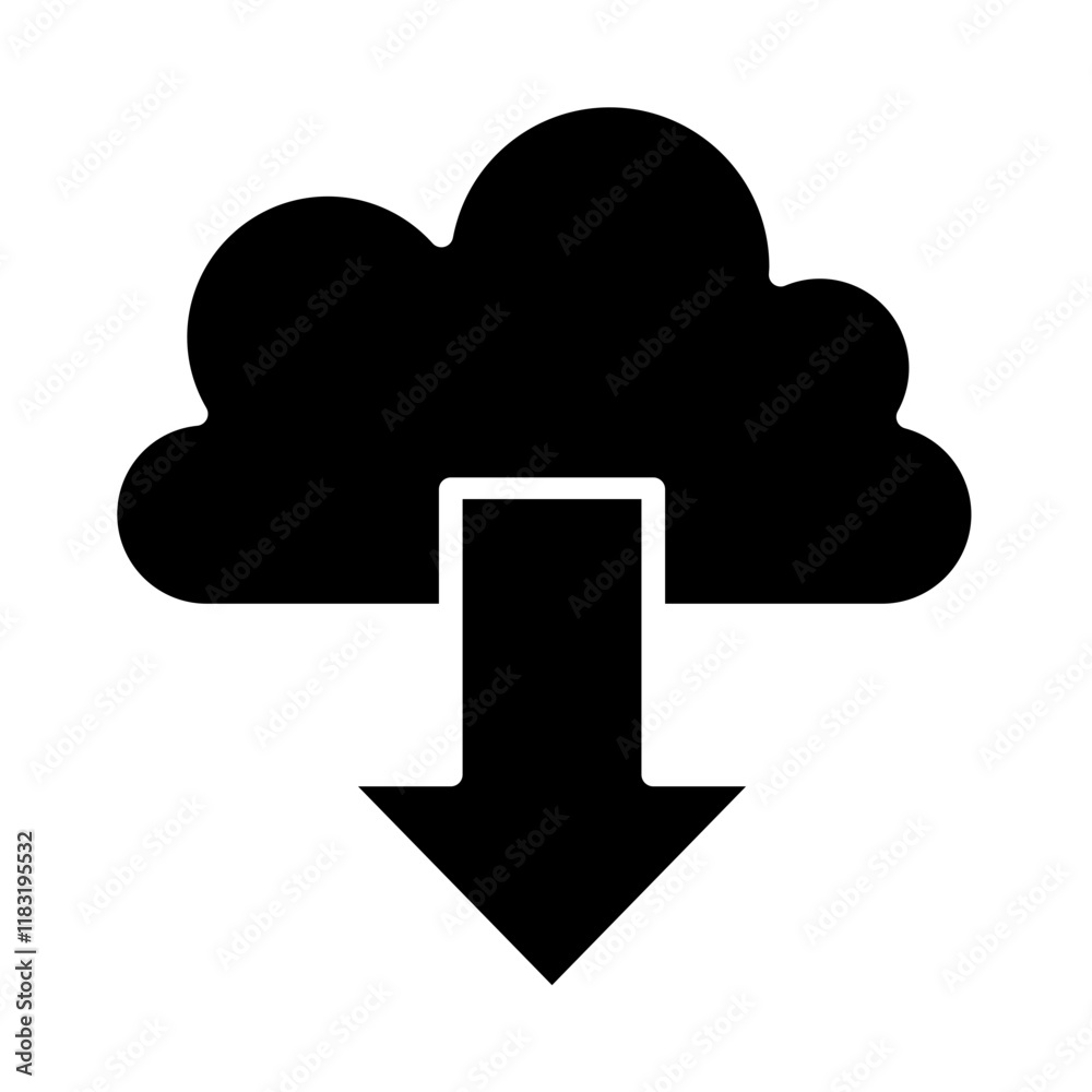 Cloud computing icon in glyph style Cloud computing icon in glyph style