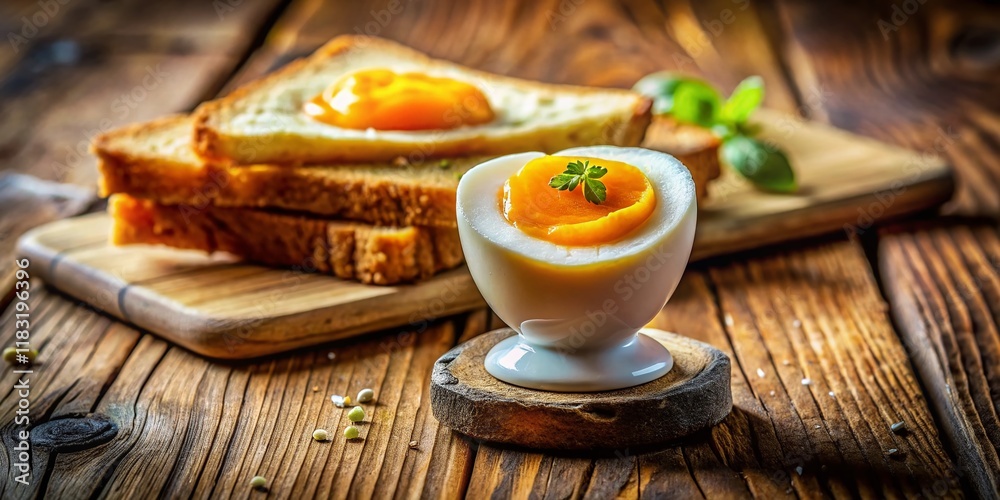 Miniature Boiled Egg & Buttered Toast Breakfast - Tilt-Shift Photography Miniature Boiled Egg & Buttered Toast Breakfast - Tilt-Shift Photography