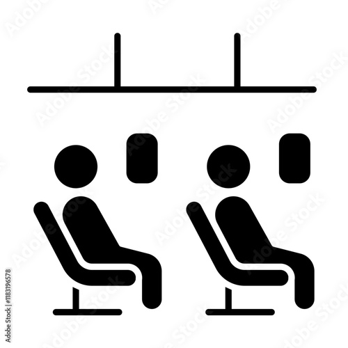 Passengers seat icon in glyph style