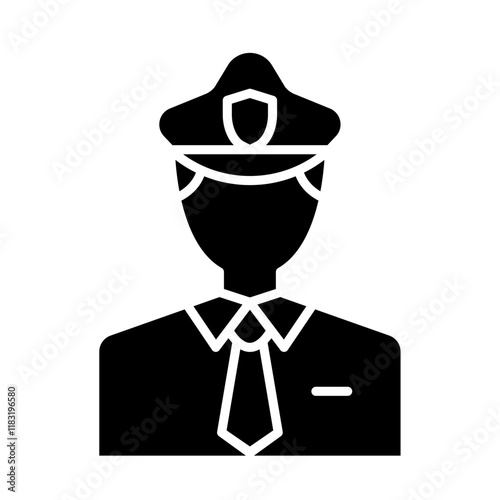 Policeman icon in glyph style