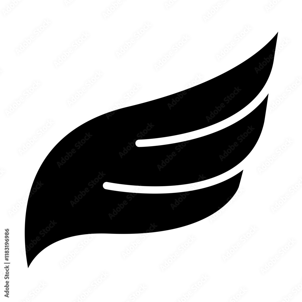 Wing icon in glyph style Wing icon in glyph style