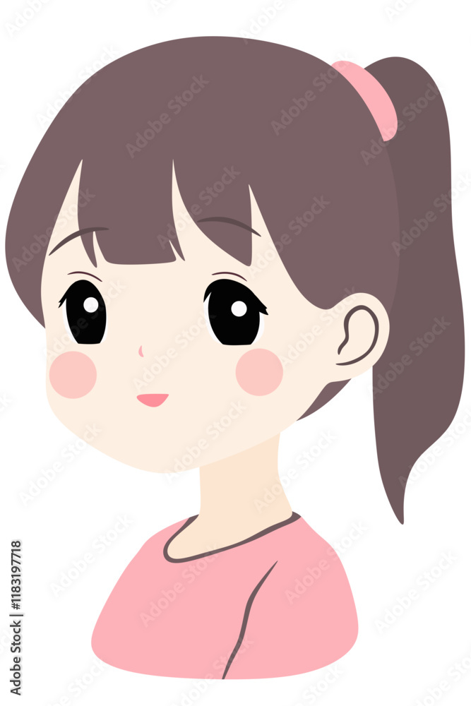 cartoon character illustration of a cute little girl wearing pink cartoon character illustration of a cute little girl wearing pink