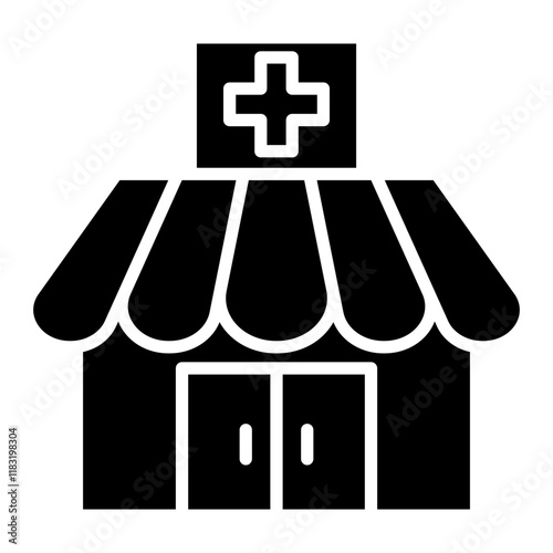 Pharmacy icon in glyph style