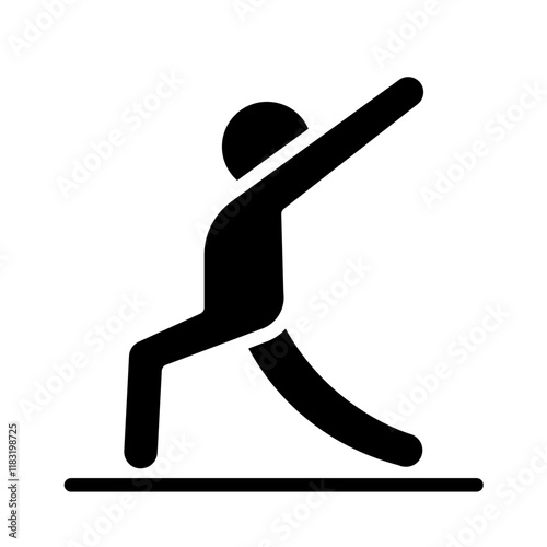 Yoga icon in glyph style