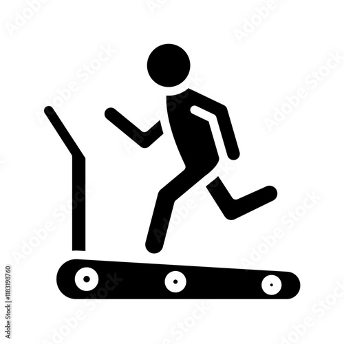 treadmill icon in glyph style