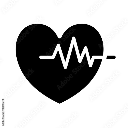 Pulse icon in glyph style