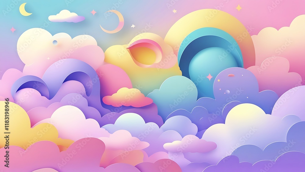 Pastel Cloudscape Dreamy Night Sky Fantasy Art Pastel Cloudscape Dreamy Night Sky Fantasy Art