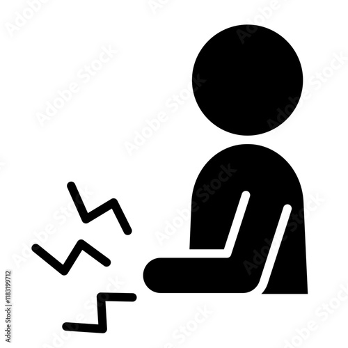 Stomachache icon in glyph style
