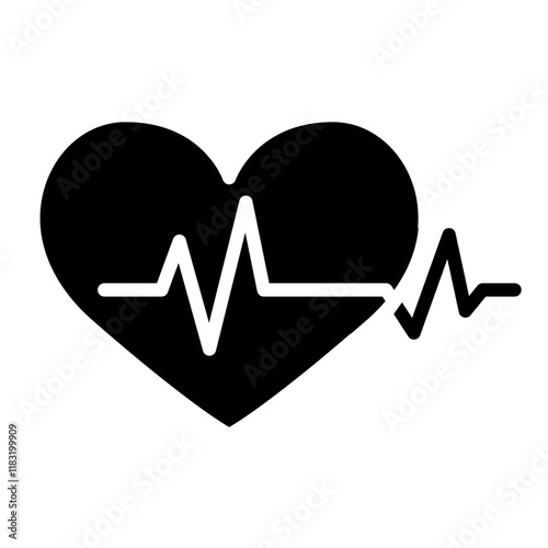 Pulse icon in glyph style