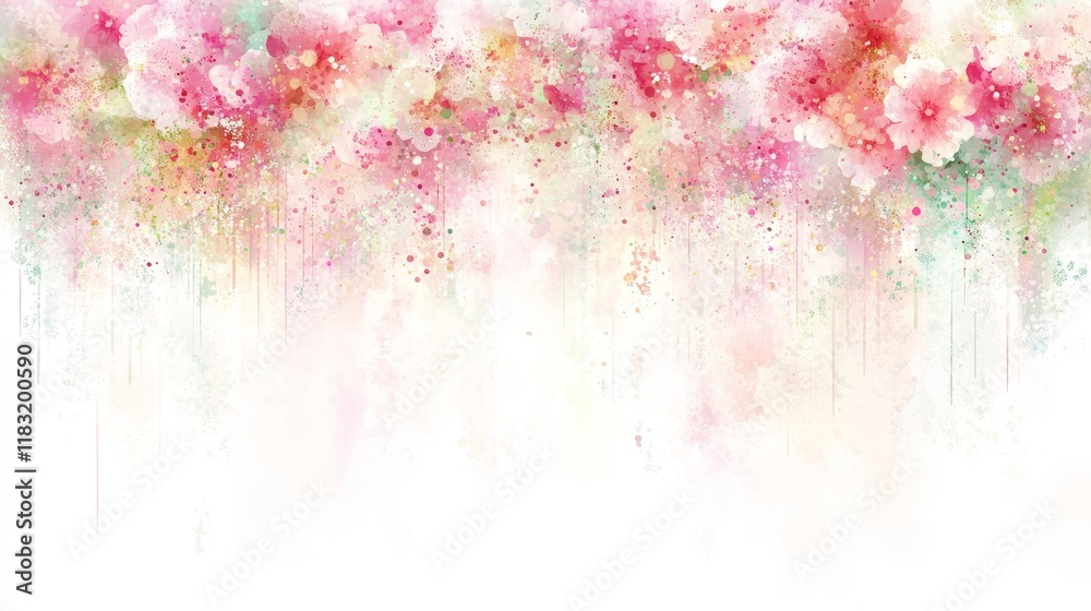 Fototapeta premium Watercolor Pink Flower Blossom Background Design
