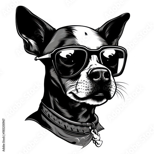 Cool dog glasses mammal animal. photo