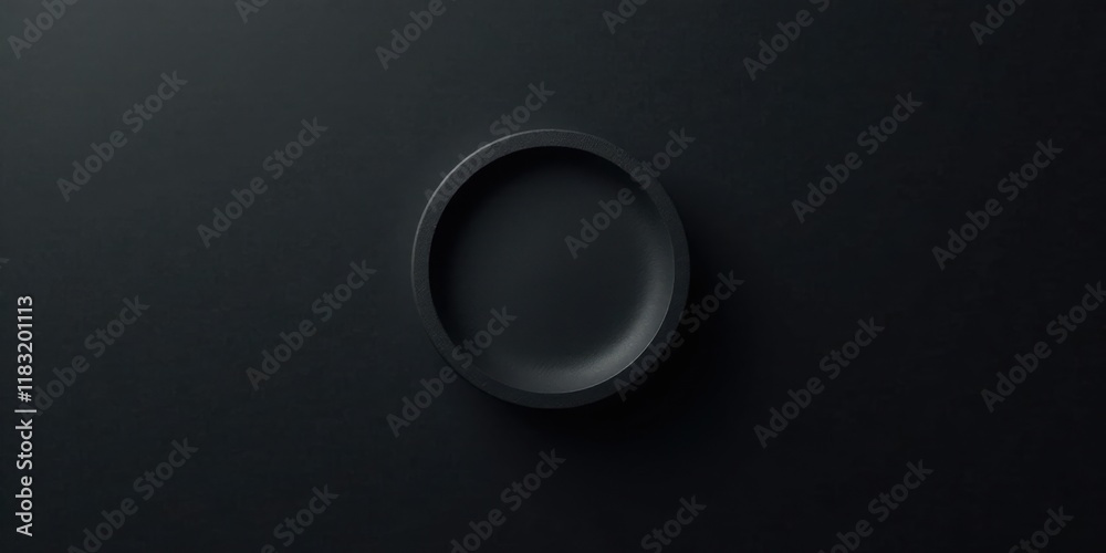 A Simple Black Dish on a Dark Background, Perfect for Minimalist Designs A Simple Black Dish on a Dark Background, Perfect for Minimalist Designs