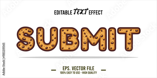 typography SUBMIT word art illustration, editable text effect, eps file format	