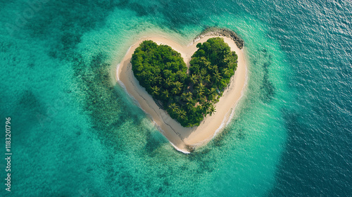 beautiful love island valentine background top view