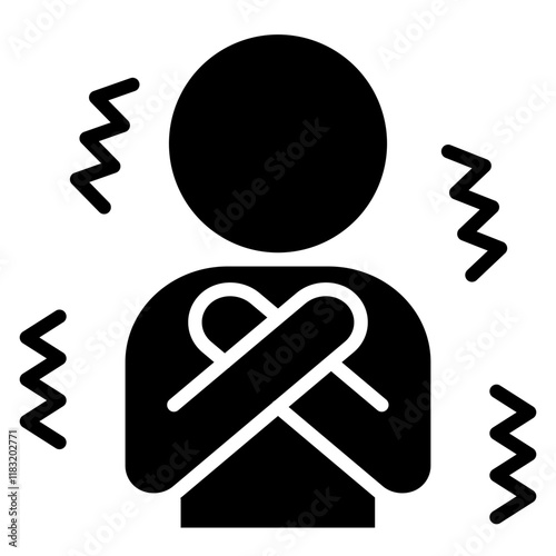 cold, sick, ill icon in glyph style