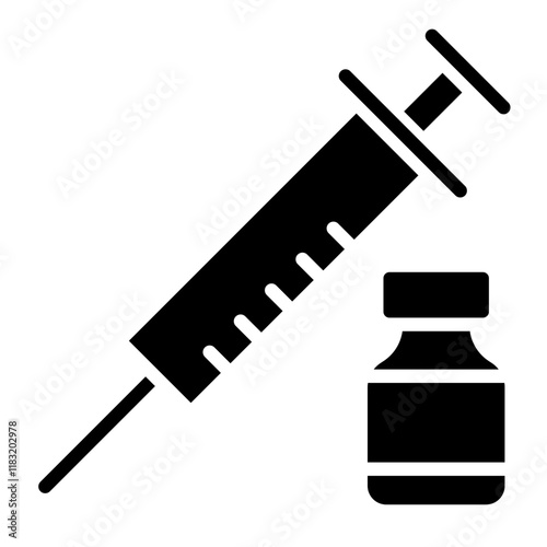 Vaccine icon in glyph style
