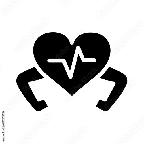 Strong Heart icon in glyph style