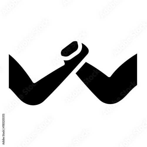 Arm wrestling icon in glyph style