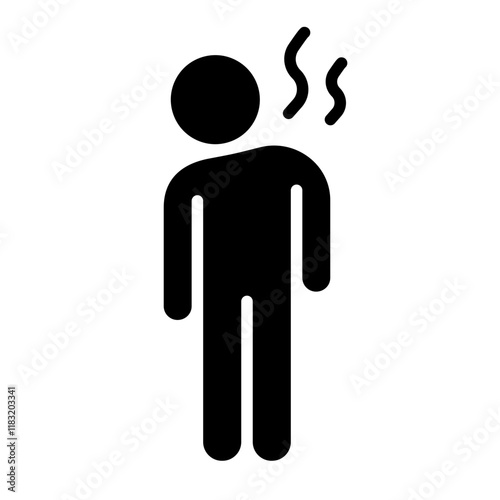 Tired people icon in glyph style