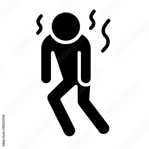 Tired people icon in glyph style