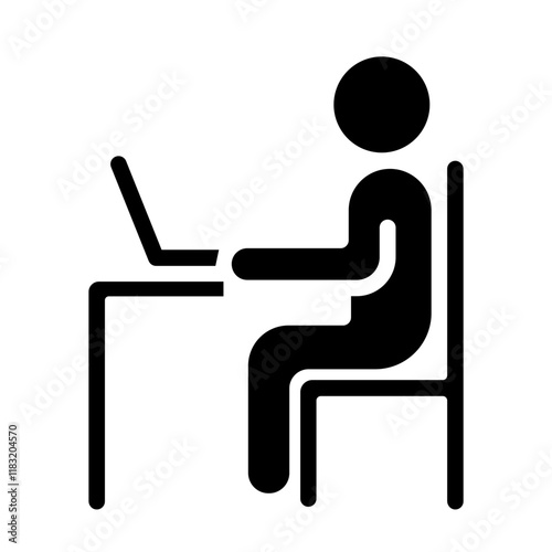 work from home icon in glyph style