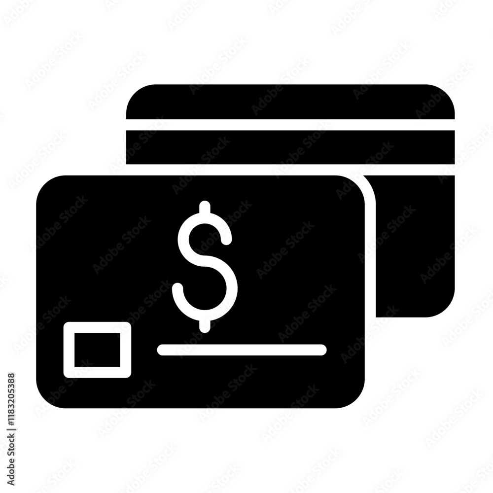 Credit Card icon in glyph style Credit Card icon in glyph style