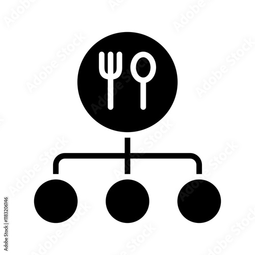 Food menu icon in glyph style