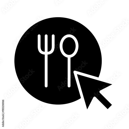 Order food online icon in glyph style