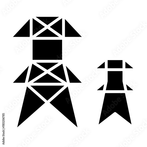 Electric pole icon in glyph style