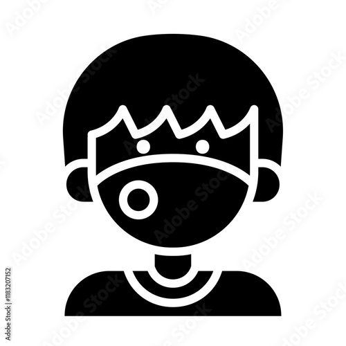 man in medical face protection mask icon in glyph style