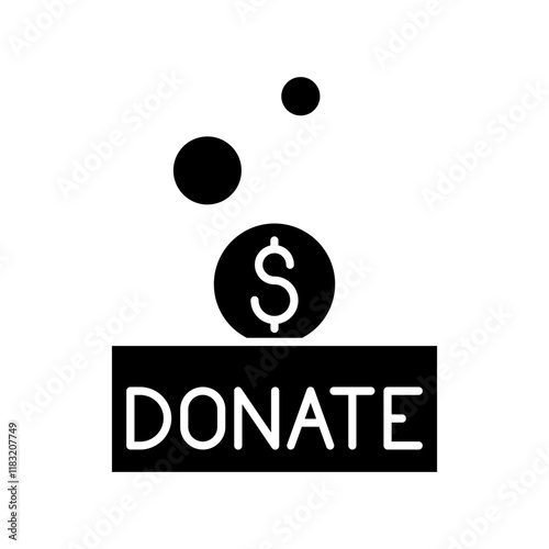 Donation icon in glyph style