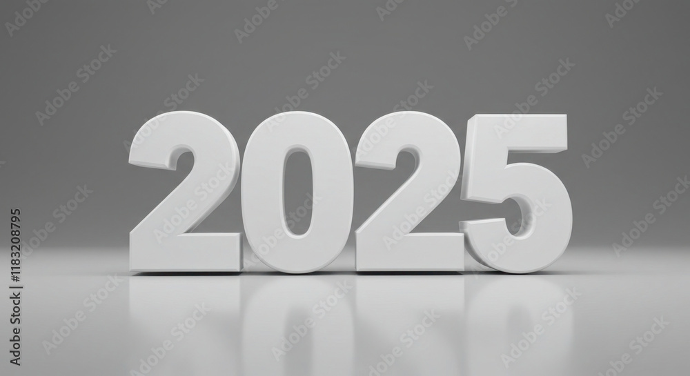 3D 2025 text on white background 3D 2025 text on white background
