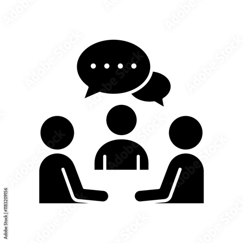 meeting icon in glyph style