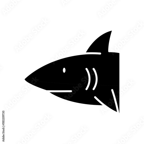 Shark icon in glyph style