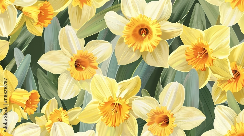 daffodil seamless pattern wallpaper daffodil seamless pattern wallpaper