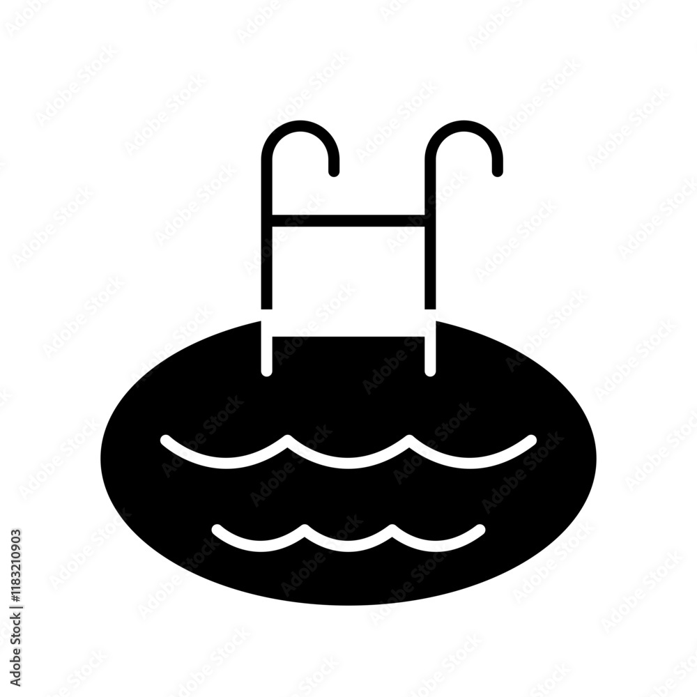 Fototapeta premium Swimming pool icon in glyph style