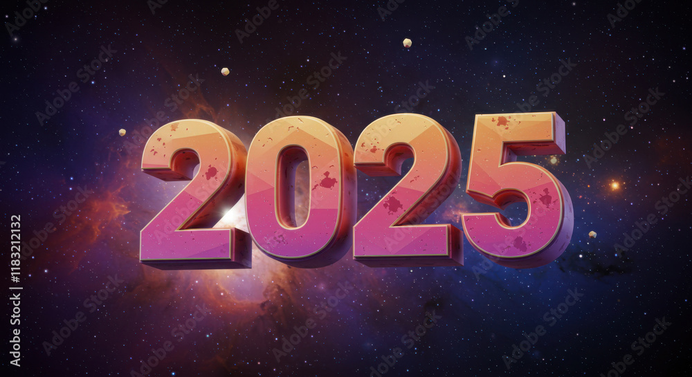 2025 3D colorful text 2025 3D colorful text