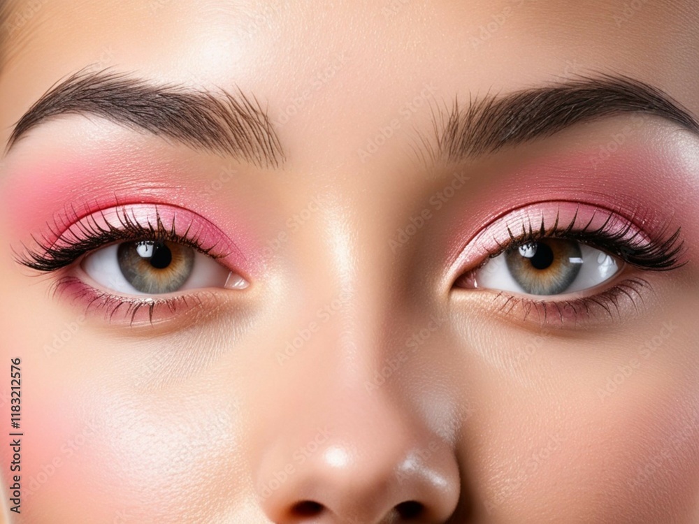 Naklejka premium Primer plano de un rostro femenino de piel perfecta y luminosa en concepto de fotografía cosmética